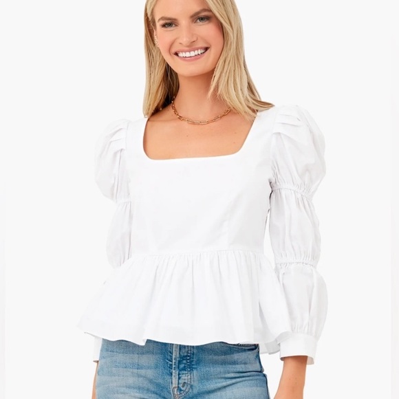 Tuckernuck Tops - BOGO! Tuckernuck Hyacinth House White Clemons Long Sleeve Puff Blouse XL